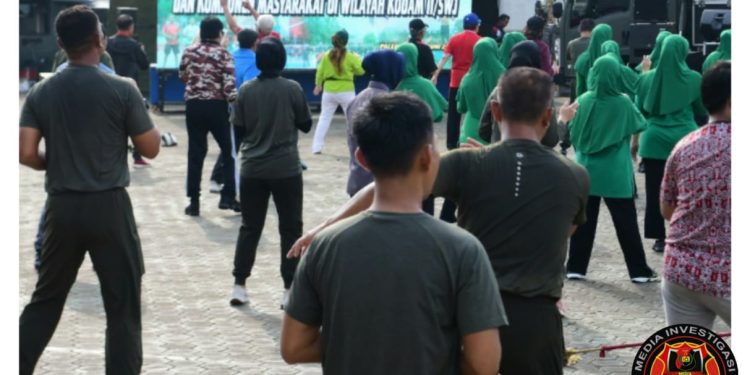 Jumat Sehat, Korem 044 Gapo Ikuti Olahraga Bersama Pangdam II Sriwijaya