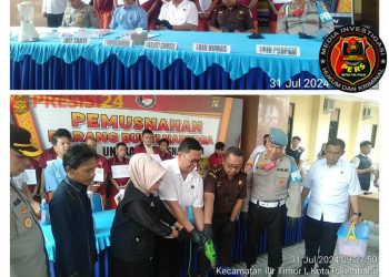 Ditresnarkoba Polda Sumsel Menggelar Pemusnahan BB Narkoba Jenis Sabu