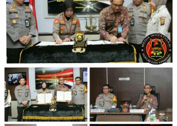 Penandatanganan Perjanjian Kerja Sama Antara Polda Sumsel dan Dinas Perpustakaan Provinsi Sumsel