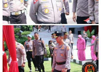 Personel Polda Sumsel Yang Telah Memasuki Masa Pensiun dilepas Kapolda Sumsel