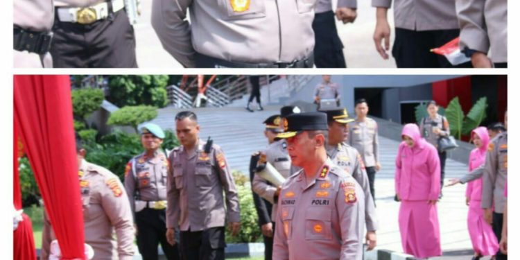 Personel Polda Sumsel Yang Telah Memasuki Masa Pensiun dilepas Kapolda Sumsel