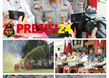 Polda SUMSEL Laksanakan Apel Siaga dan Simulasi Penanggulangan Kebakaran Hutan