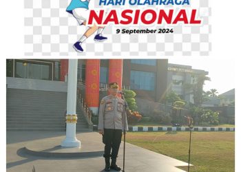 Polda Sumsel Melaksanakan Gladi Bersih Upacara Peringatan Hari Olahraga Nasional Ke-41