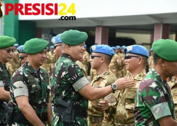 Danrem 044/gapo Hadiri Upacara Penyambutan Purna Tugas Satgas Kizi TNI XXXVII-J/MINUSCA CAR