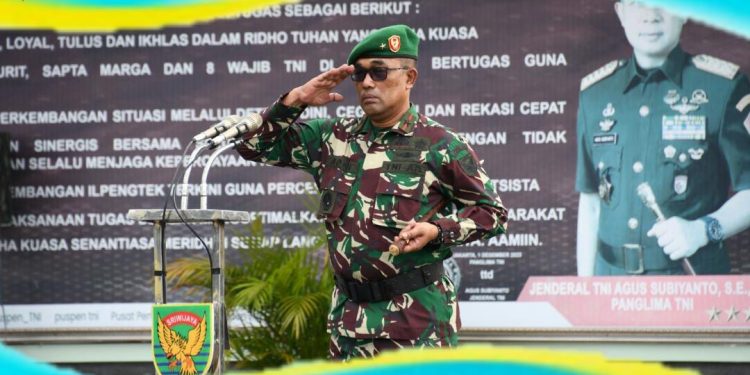 Korem 044 Gapo Gelar Upacara Bendera Bulanan
