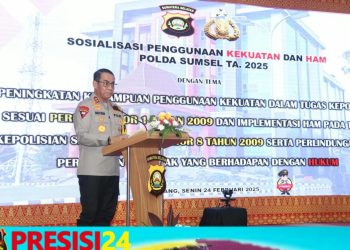 Polda Sumsel Menggelar Sosialisasi Penggunaan Kekuatan dan Ham Polda Sumsel Tahun 2025
