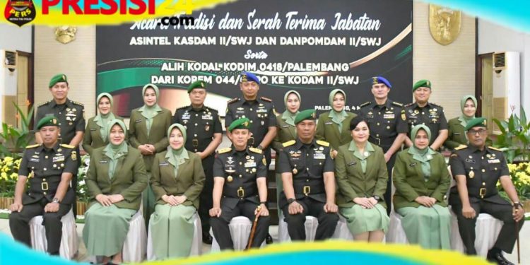 Danrem 044/Gapo Hadiri Acara Tradisi dan Serah Terima Jabatan Pejabat Kodam II/Swj