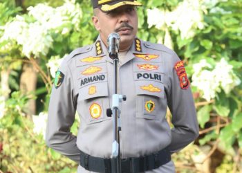 Kabid Dokkes Pimpin Apel Pagi Personel Polda Sumsel