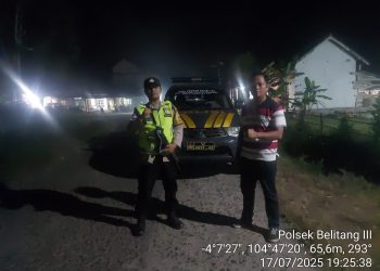 Cegah gangguan Kamtibmas di malam hari, Polsek Belitang III gelar Patroli Hunting
