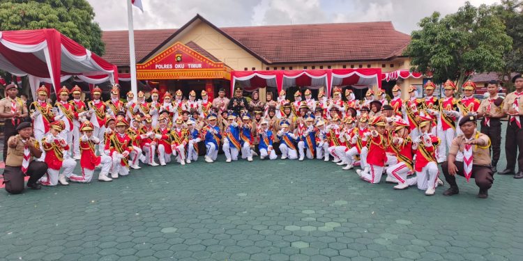 25 Siswa SD di OKU Timur Jadi Polisi Cilik Polres OKU Timur