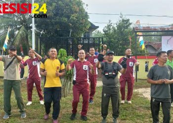 Kapolsek Rambang Pimpin Pengamanan Giat Senam Sehat Tingkat Kecamatan, Dalam Rangka Hut RI ke-80