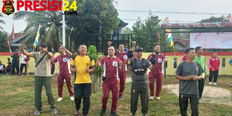 Kapolsek Rambang Pimpin Pengamanan Giat Senam Sehat Tingkat Kecamatan, Dalam Rangka Hut RI ke-80