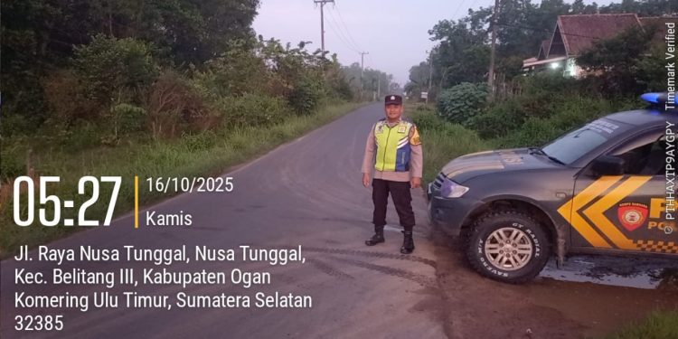 Polsek Belitang III Laksanakan Patroli Hunting Pagi Hari Cegah gangguan Kamtibmas