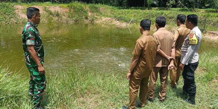 Bhabinkamtibmas Desa Banjar Rejo Cek Kolam Budidaya Ikan Patin Milik Warga Binaan