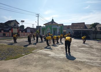 Polsek Belitang III laksanakan Olahraga Rutin jaga kebugaran