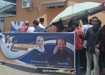 Sambut HUT Partai Nasdem Hj. Sabia Afriyana Melaksanakan Giat Pedagang UMKM Berbagi di hari Jumat Barokah