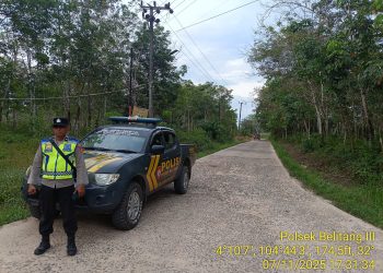 Antisipasi 3C Polsek Belitang III laksanakan Patroli Hunting Di Wilayah Rawan