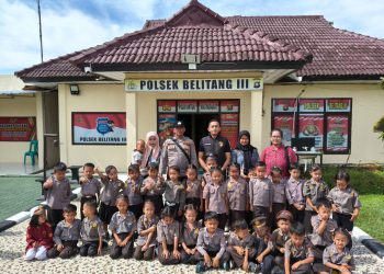 Polsek Belitang III menerima kunjungan Edukatif Siswa – siswi TK (Taman Kanak-kanak) desa