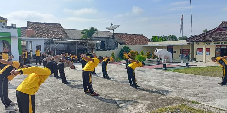 Polsek Belitang III Rutin Gelar Senam Bersama, Jaga Kekompakan