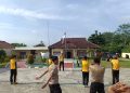Jaga Kebugaran Tubuh Personil, Polsek Belitang III Gelar Senam Bersama