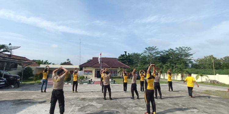 Polsek Belitang III lakukan Olahraga Rutin jaga kebugaran dan Kesehatan