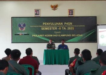 Kodim 0421 Lampung Selatan Gelar P4GN Untuk Wujudkan Satuan Bersih Narkoba