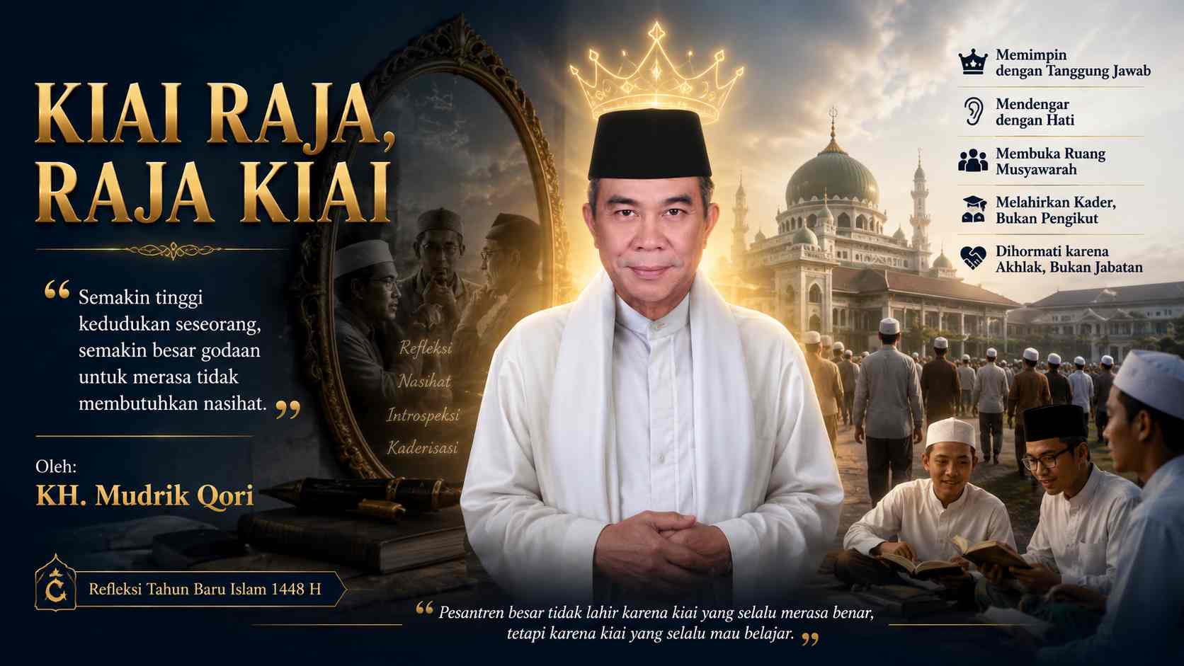 Dr. Drs. KH. Mudrik Qori, M.A, Mudir 'Am Pondok Pesantren Al-Ittifaqiah Indralaya, Ogan Ilir, Sumatera Selatan, Indonesia